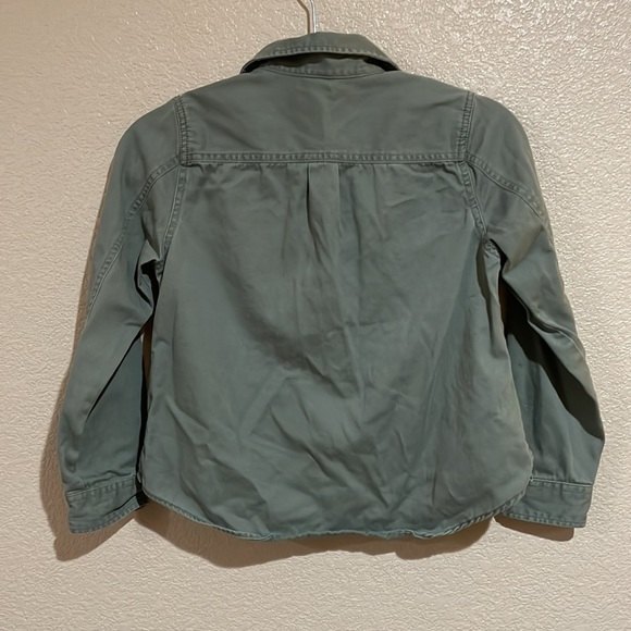 Girls military style green denim jacket with lace detail size 10/medium - Picture 7 of 7